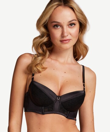 Hunkemöller - Balconette Soutien 'Nicole' em preto: frente