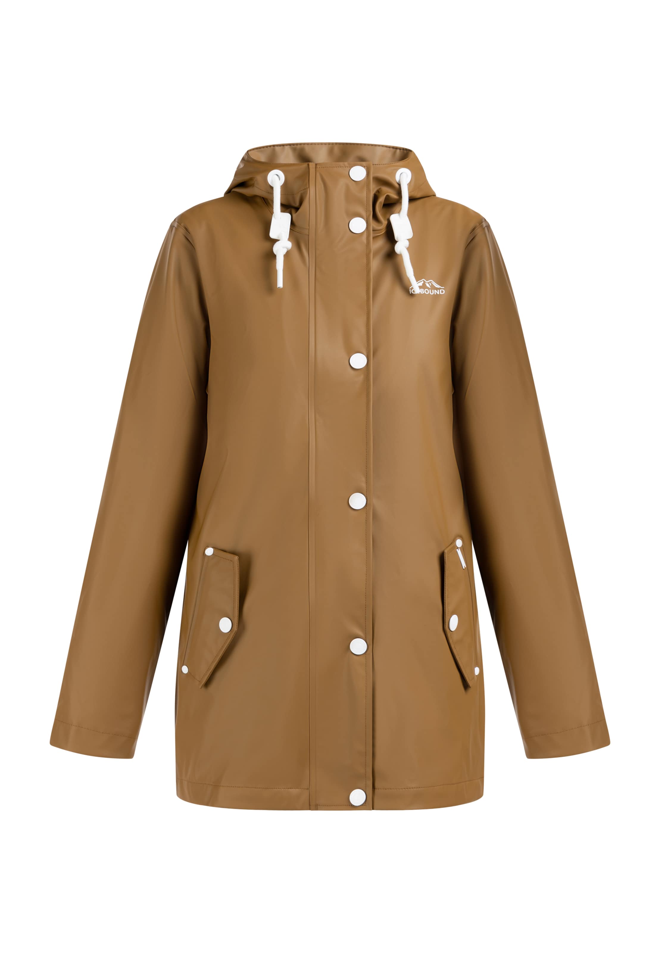 Veste mi-saison Yuka en marron : devant