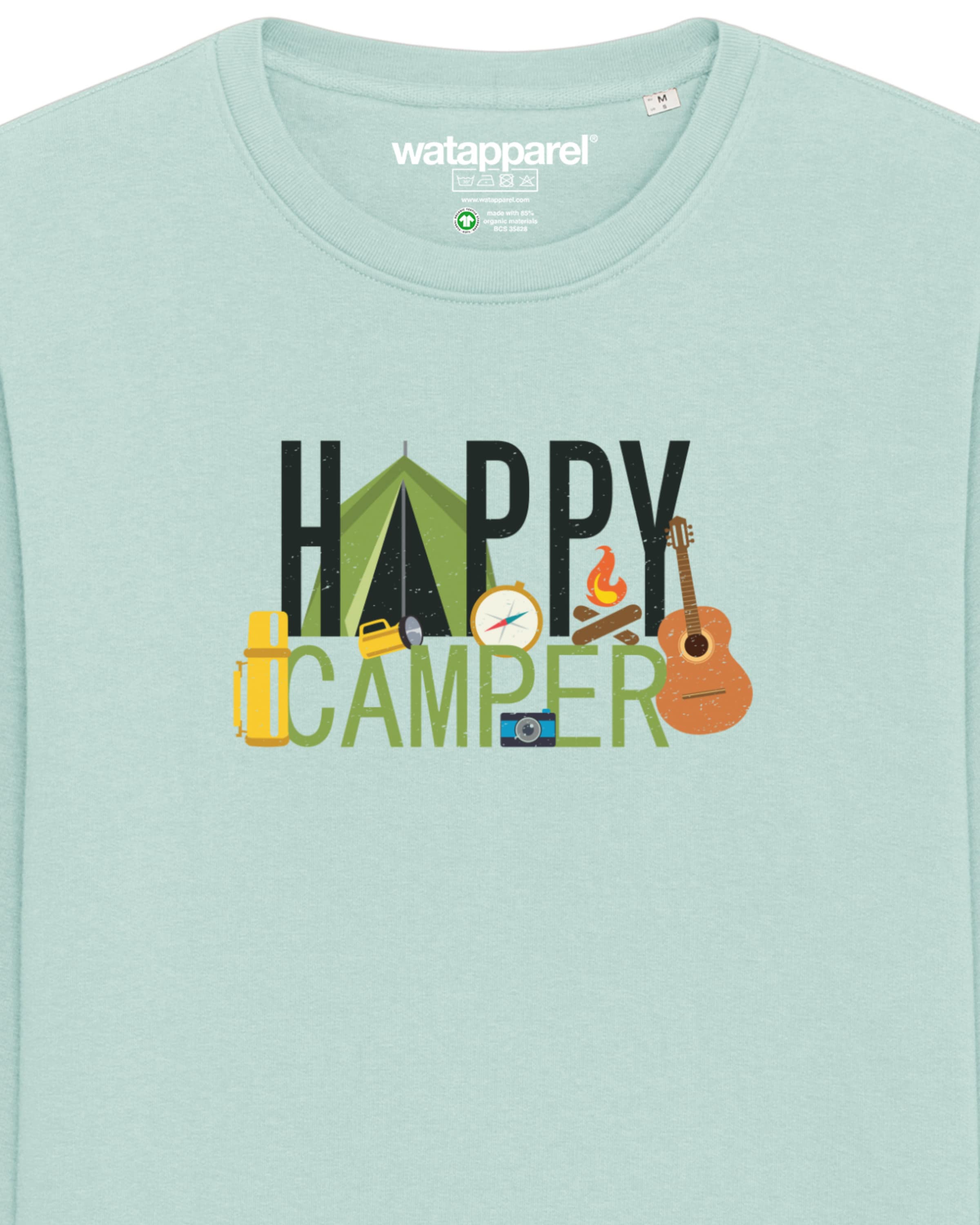 Felpa ' Happy Camper ' di Watapparel in blu