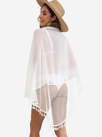 Magicshe Oversized Wrap 'Strand-Pareo mit Fransen' in White