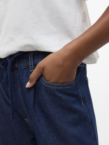 VERO MODA Wide leg Bandplooi jeans 'VMValeria' in Blauw