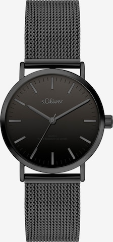 s.Oliver Analoguhr in Schwarz: Vorderseite