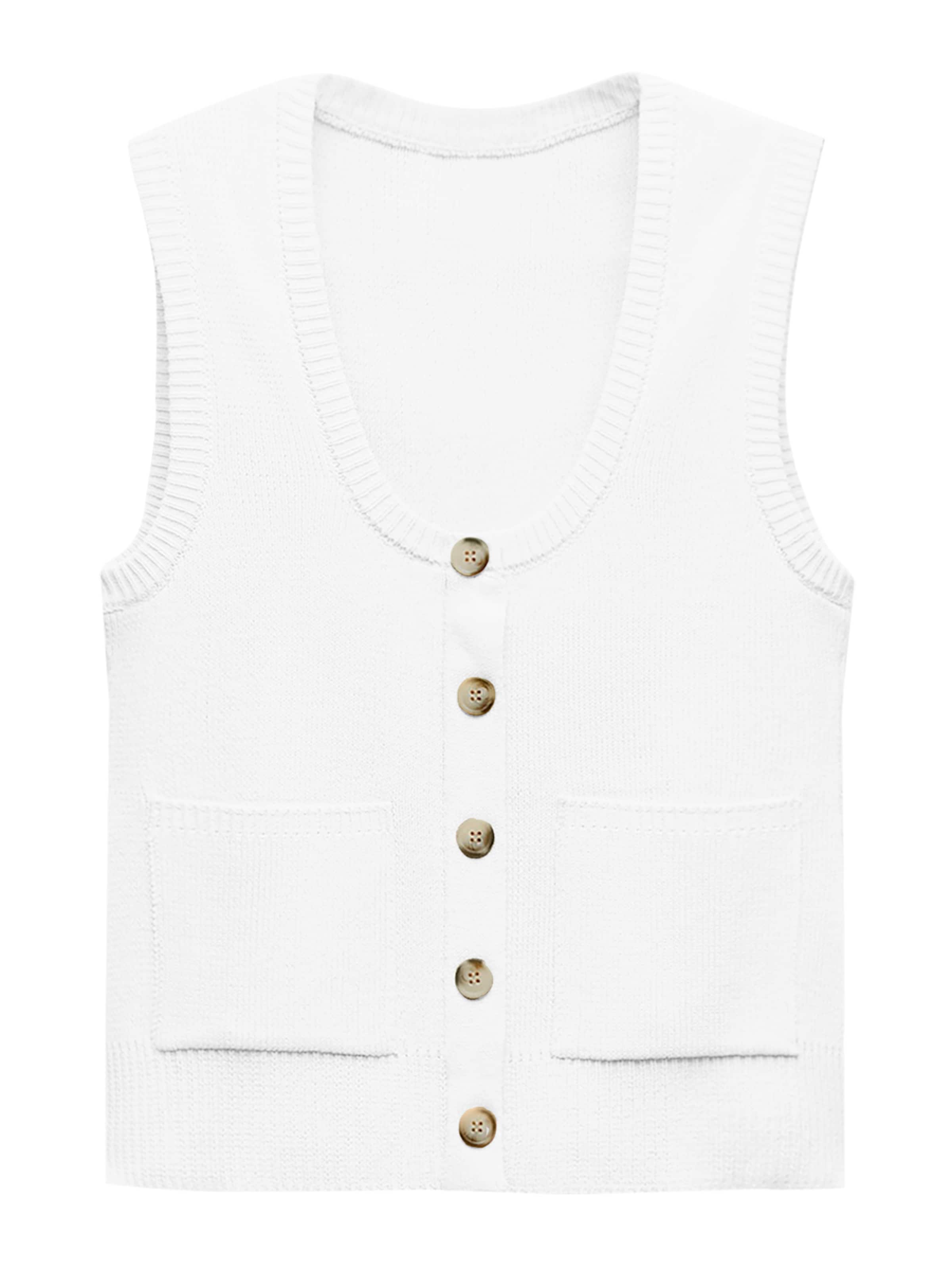 Imily Bela Πλεκτό γιλέκο σε λευκό: μπροστά