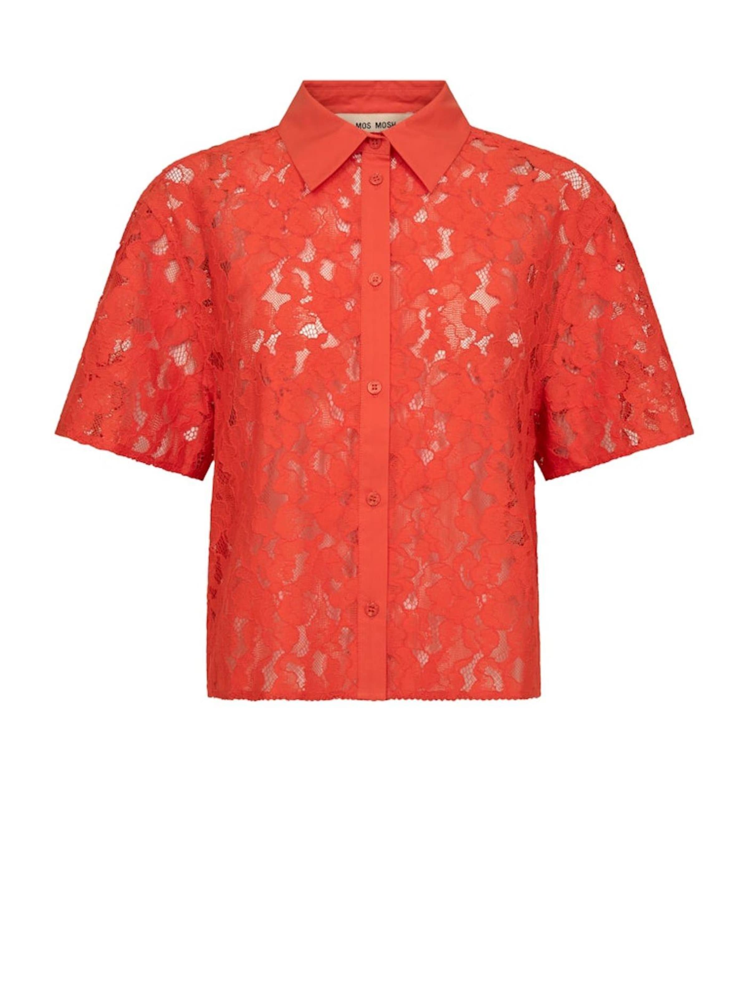 MOS MOSH Blouse 'MMLia River SS Lace Shirt' in Orange: front