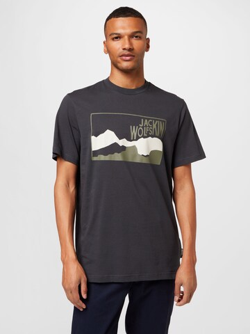 JACK WOLFSKIN Performance Shirt 'AUSBLICK' in Grey: front