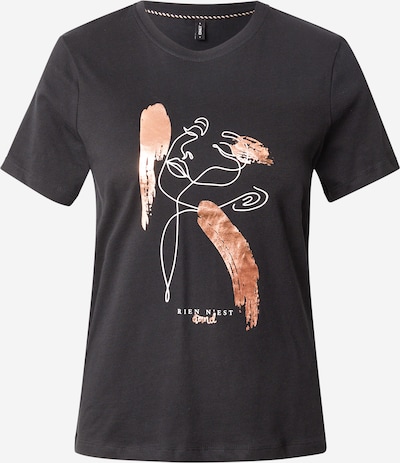 Marškinėliai 'ONLKITA' iš ONLY, spalva – bronzinė / juoda / balta, Prekių apžvalga