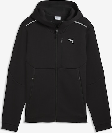 PUMA Zip-Up Hoodie 'PUMATECH' in Black: front