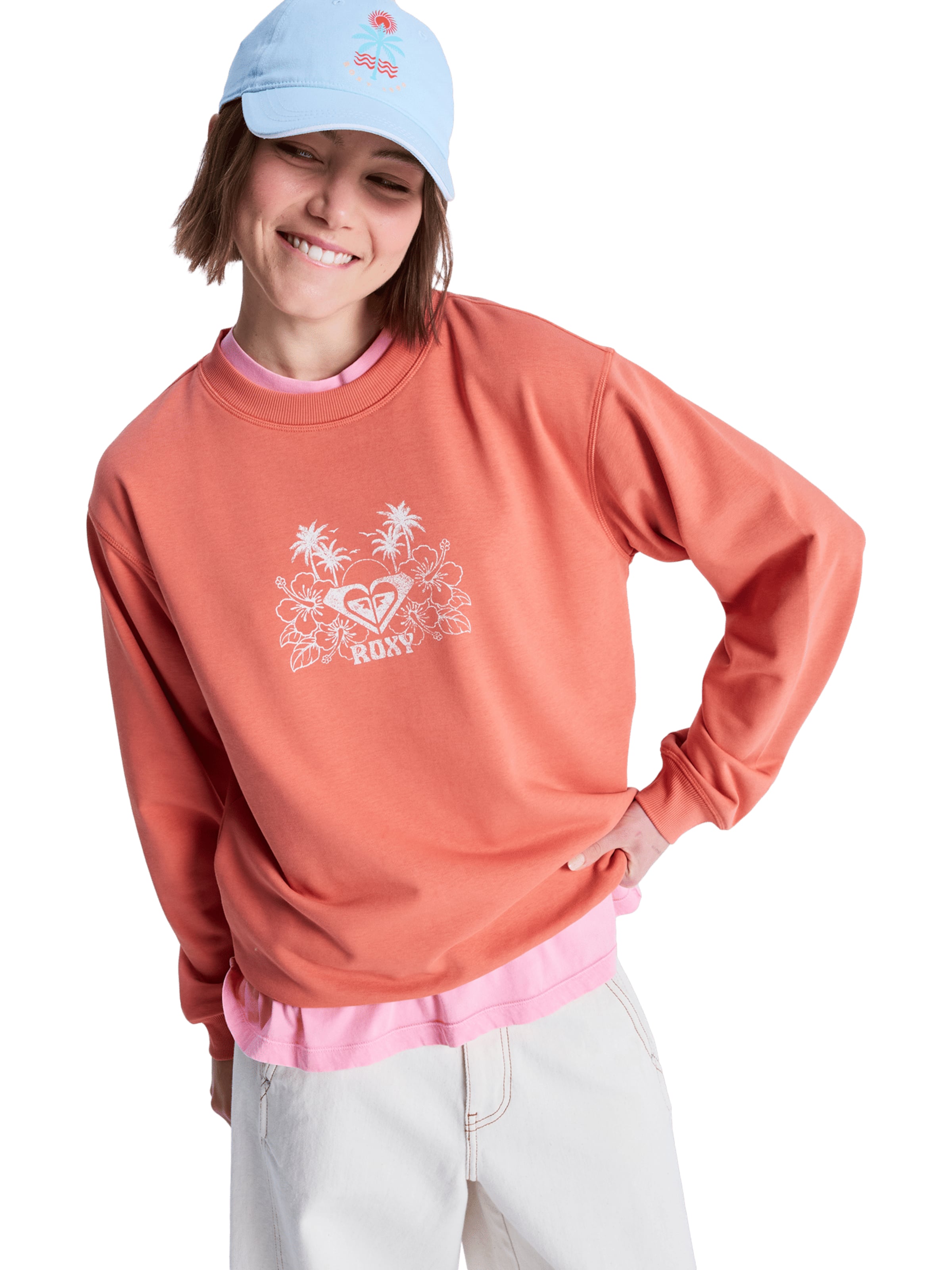 ROXY Суичър 'Surf Stoked Terry Vint' в оранжево: отпред