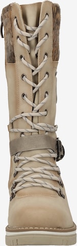 Relife Lace-Up Ankle Boots in Beige