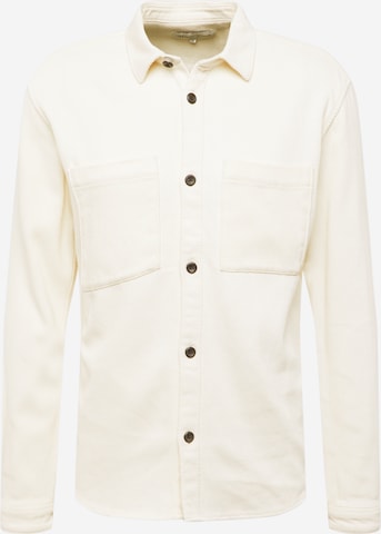 TOM TAILOR DENIM Button Up Shirt in Beige: front