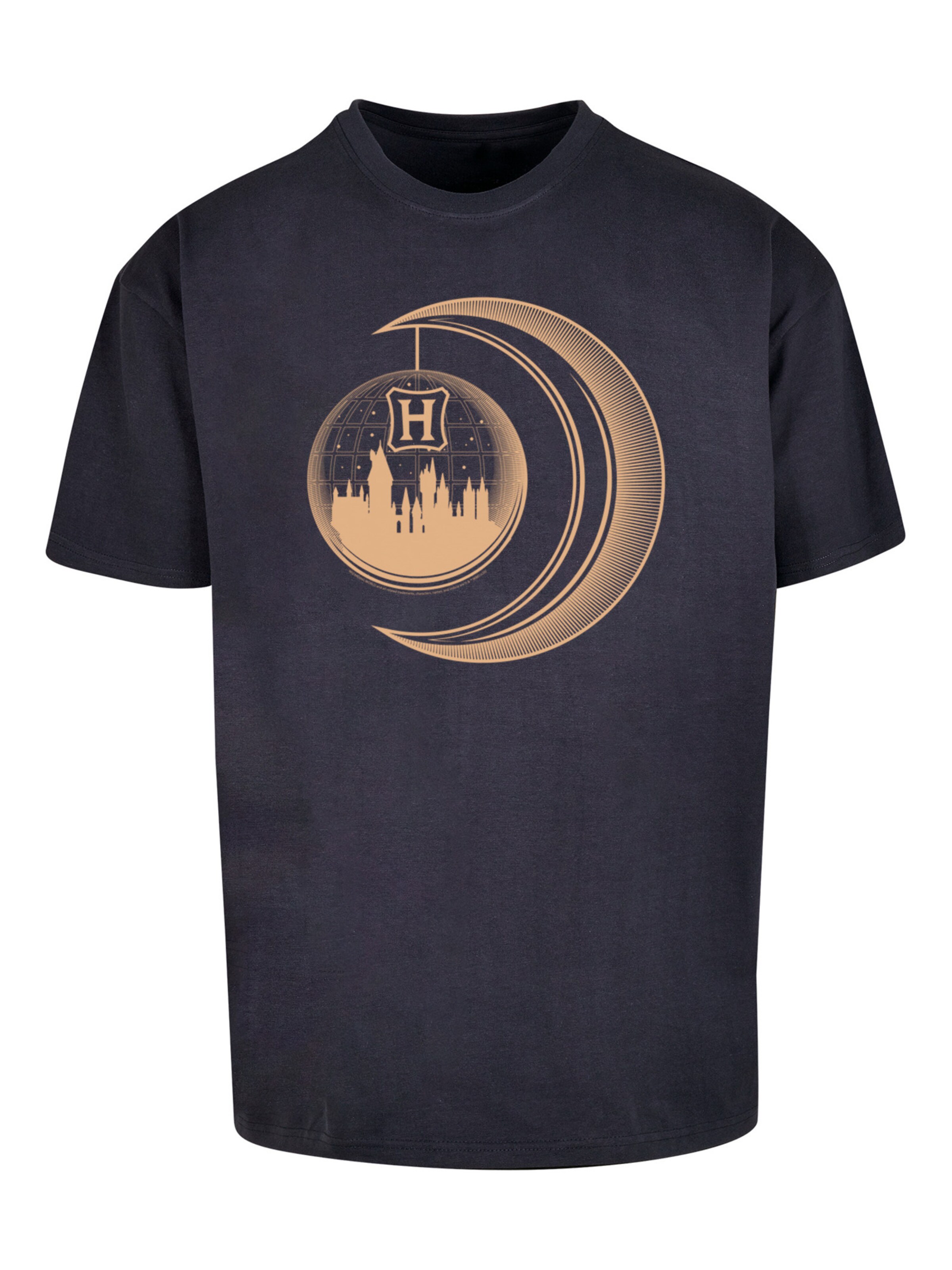 F4NT4STIC Shirt 'Harry Potter Hogwarts Moon' in Blau: Vorderseite