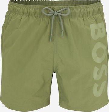 BOSS Шорти за плуване 'Octopus' в зелено: отпред