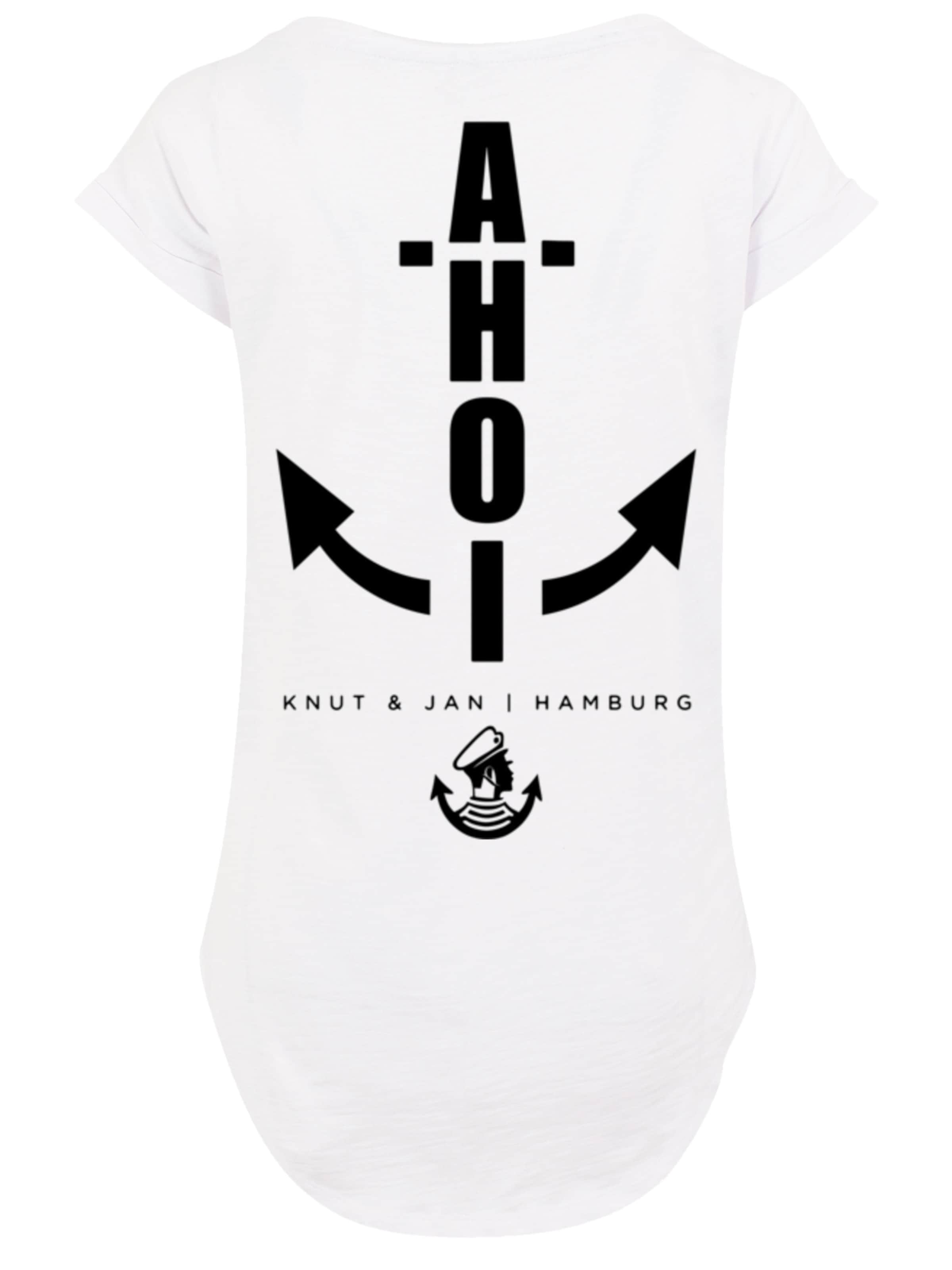 T-shirt 'Ahoi Anker Knut & Jan Hamburg' F4NT4STIC en blanc