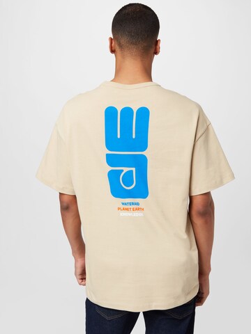 KnowledgeCotton Apparel T-Shirt 'WATERAID'  (GOTS) in Beige