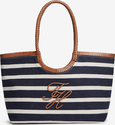 TOMMY HILFIGER "Shopper" tipa soma pieejams One Size, krāsa - jūraszils / brūns / balts, Preces skats