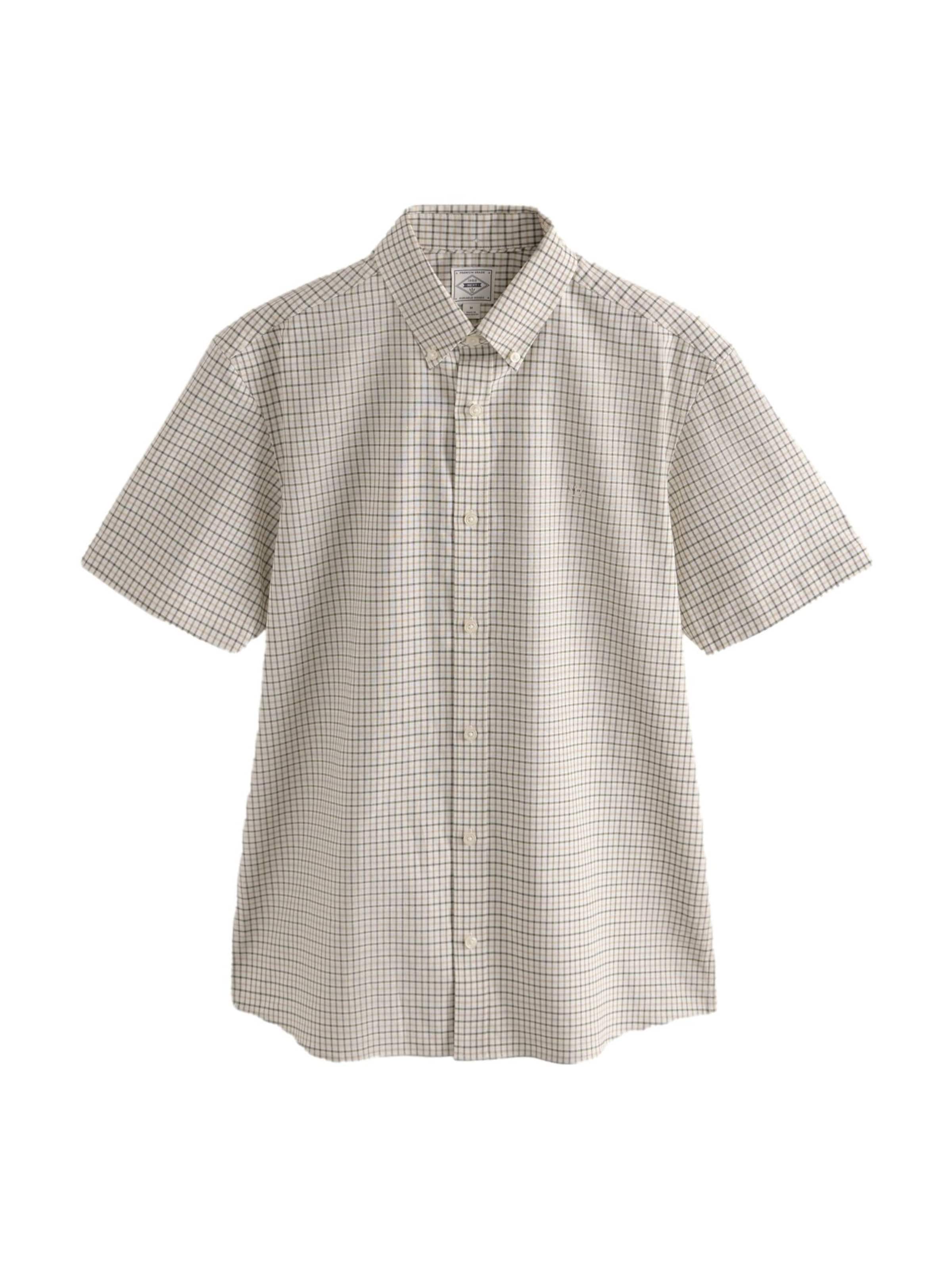 Next Regular fit Button Up Shirt in Beige: front