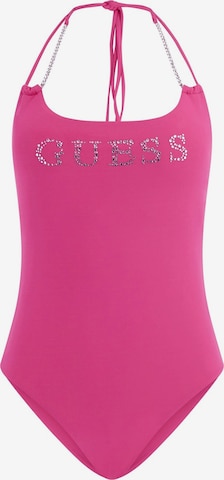 rožinė GUESS Bandeau Maudymosi kostiumėlis: priekis
