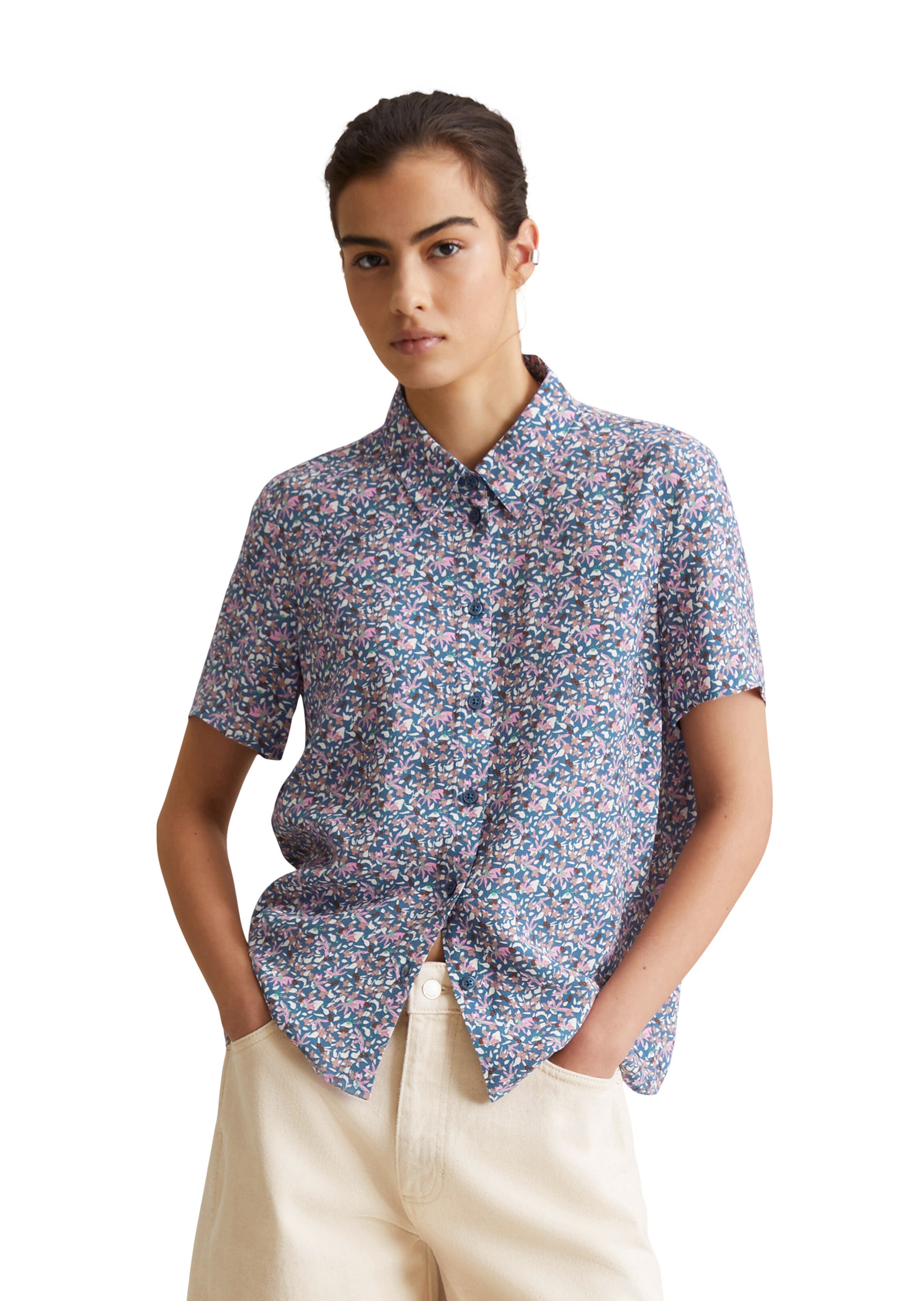 Marc O'Polo DENIM Bluse in Blau: Vorderseite