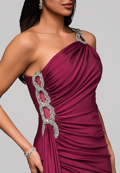 Ombre Avondjurk in de kleur Bordeaux, Productweergave