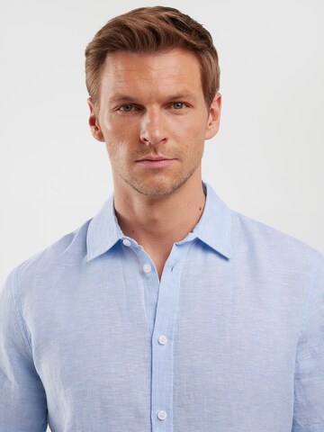BIG STAR Regular fit Button Up Shirt 'Linerso' in Blue