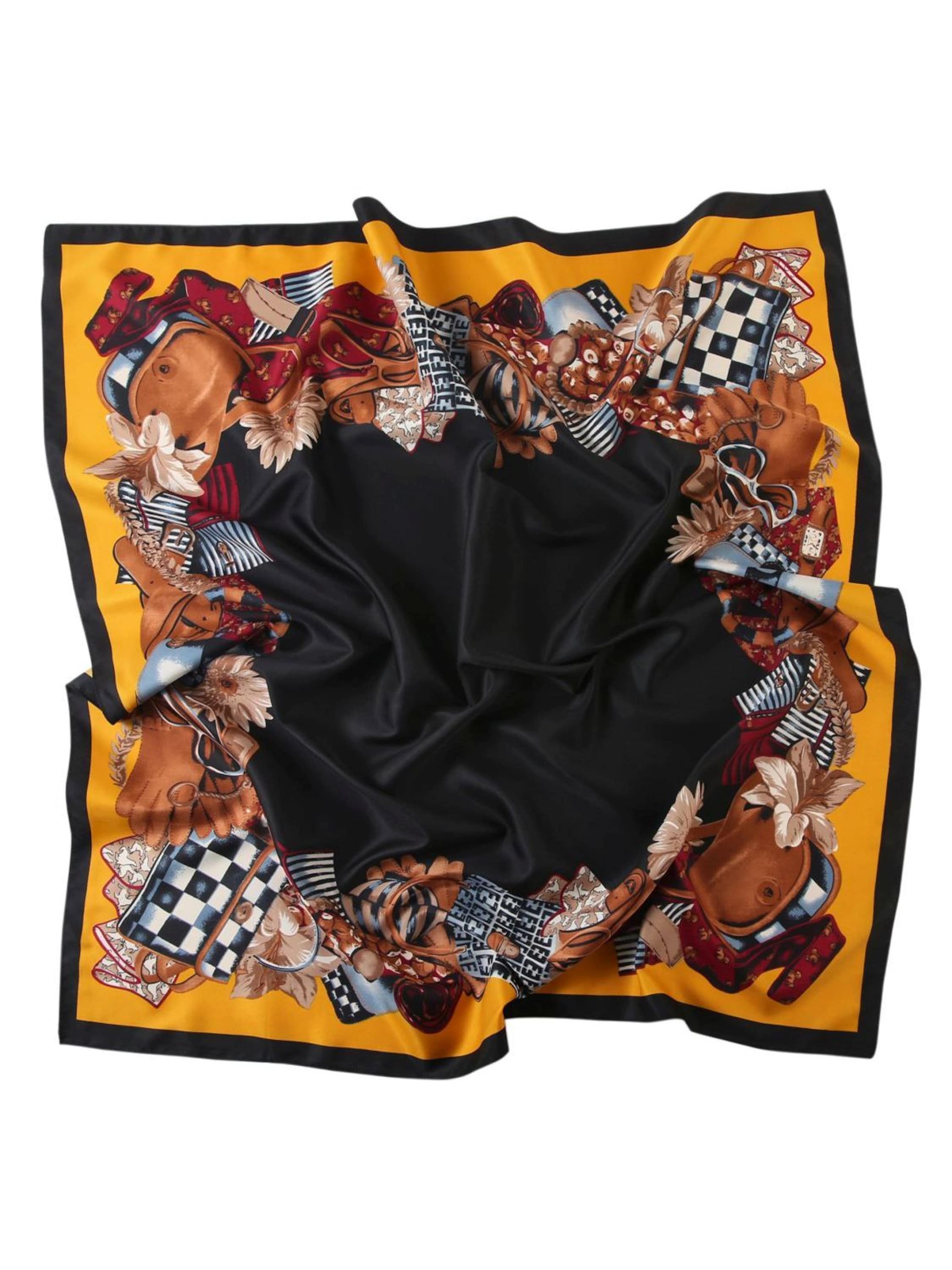 Écharpe 'Grand carré de Soie Tutti Zoé' alberto cabale en noir : devant