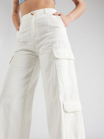 Wide Leg Pantalon cargo Tally Weijl en blanc