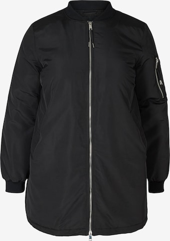 Zizzi Between-Season Jacket in Black: front