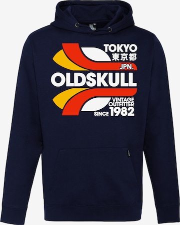 Oldskull Sweatshirt 'Retro Tokyopolis' in Blauw: voorkant