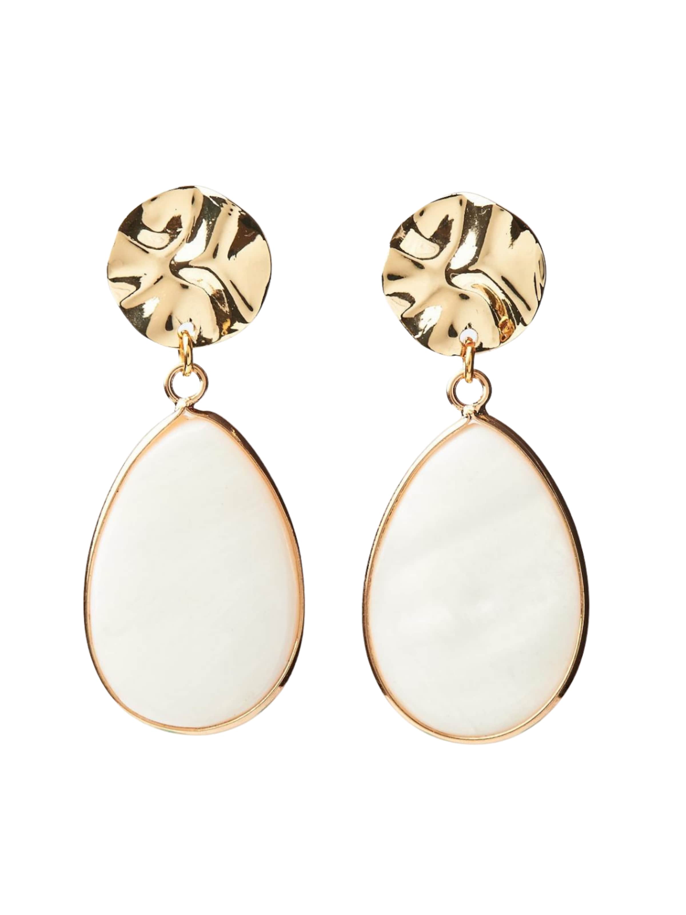 THE GEM STORIES JEWELRY Ohrringe 'Alabaster Drop Earrings'‌‌‌‌ in Weiß: Vorderseite