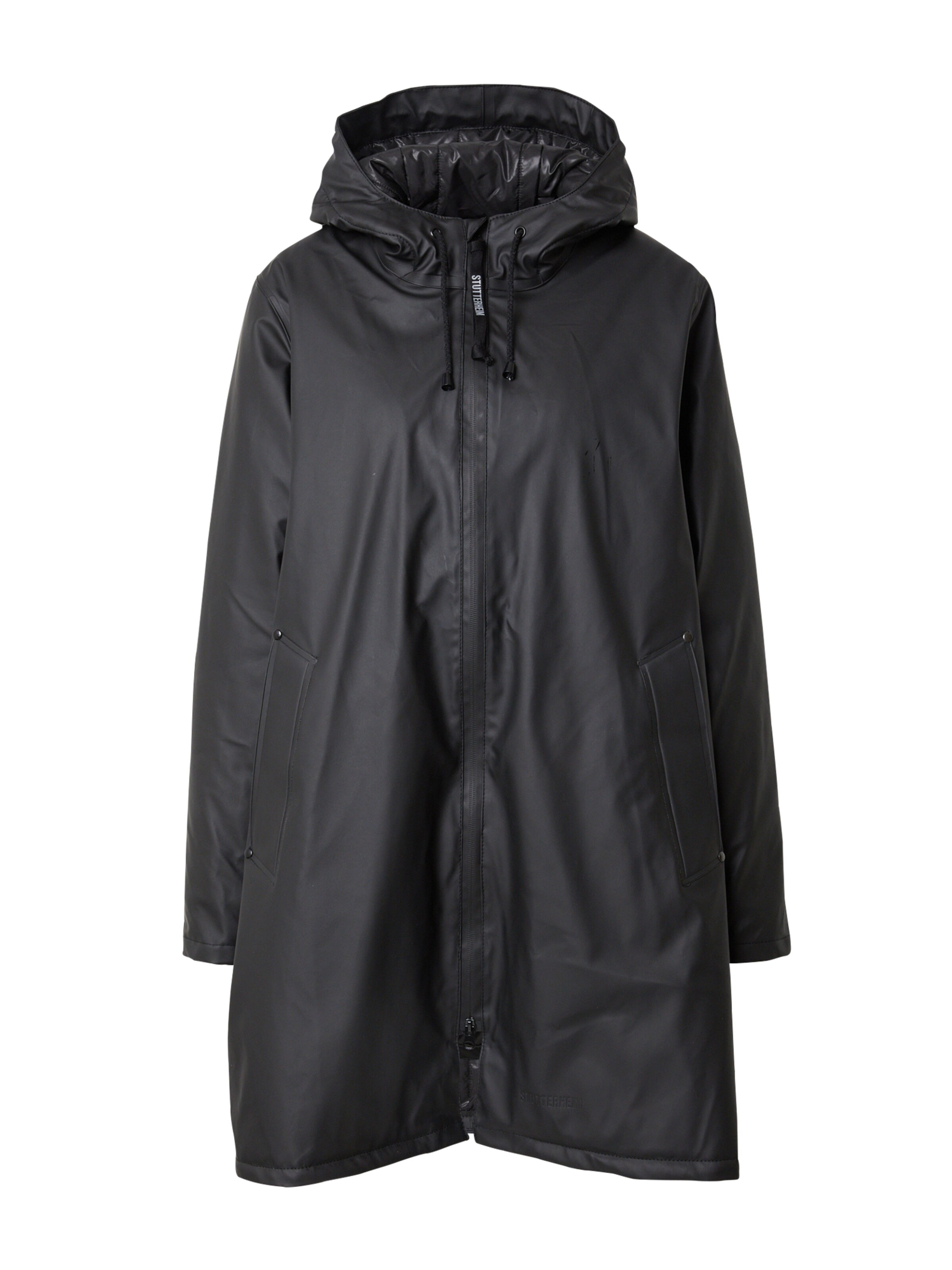 Stutterheim Mantel in Schwarz: Vorderseite