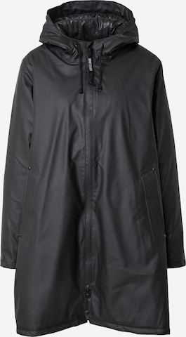 Stutterheim Between-Seasons Coat in Black: front