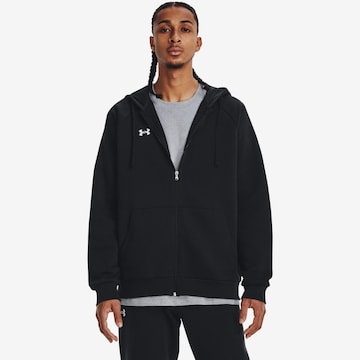 UNDER ARMOUR Athletic Zip-Up Hoodie 'Rival' in Black: front