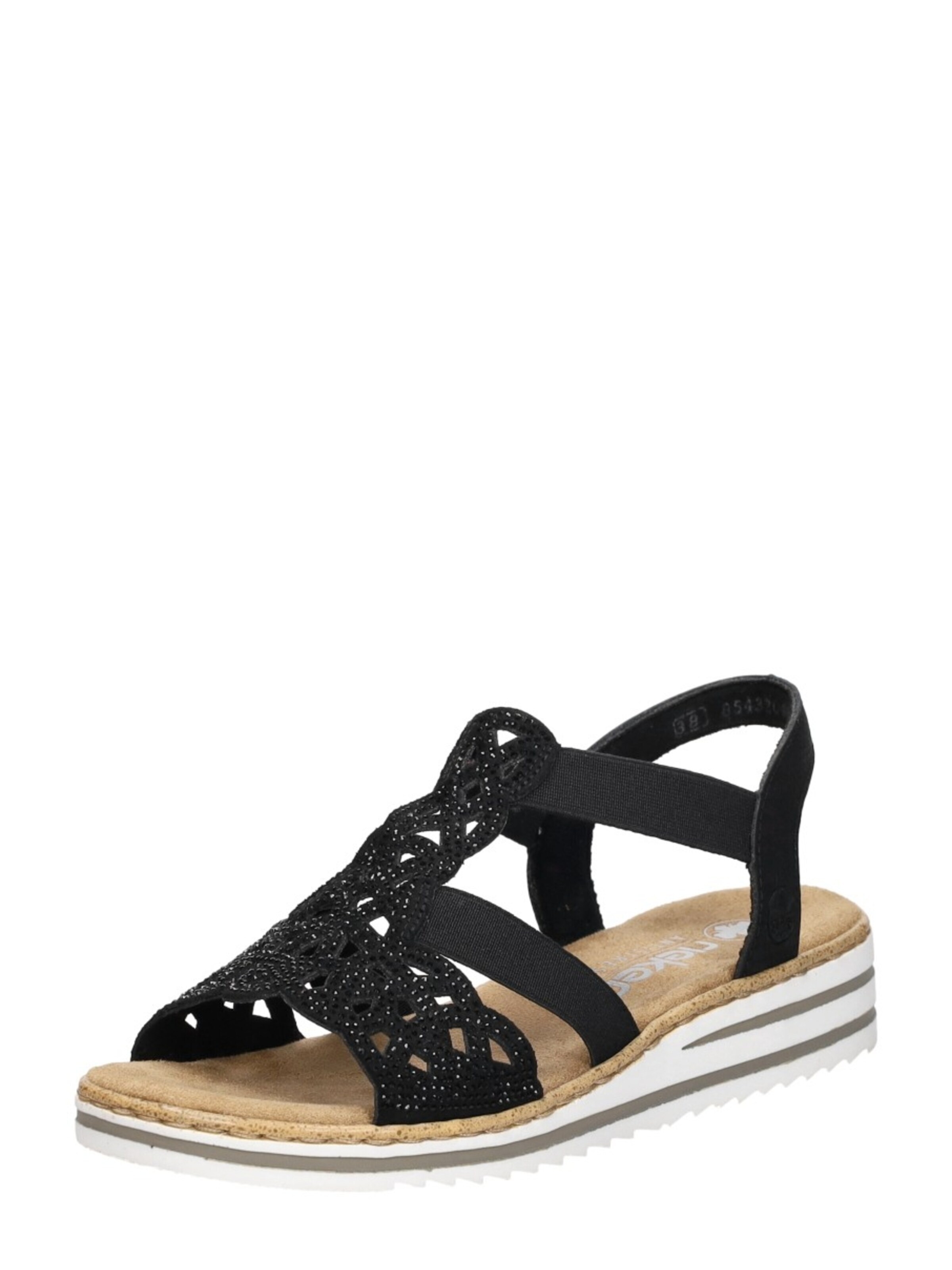 Rieker Sandal 'Sandalen Plat' in Black