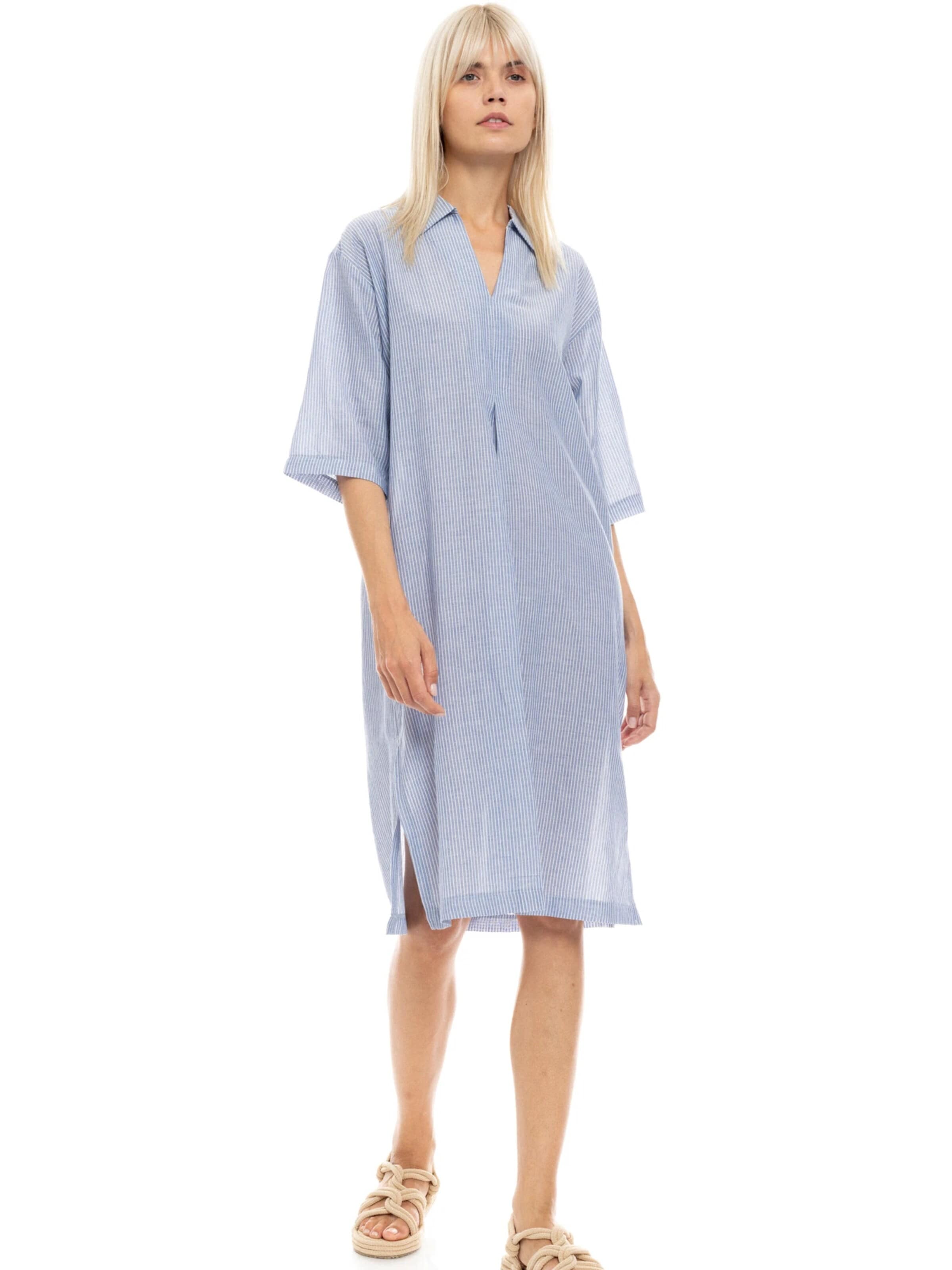 Pink Label - Vestido de verão 'BEACHWEAR BLUE STRIPE' em azul: frente