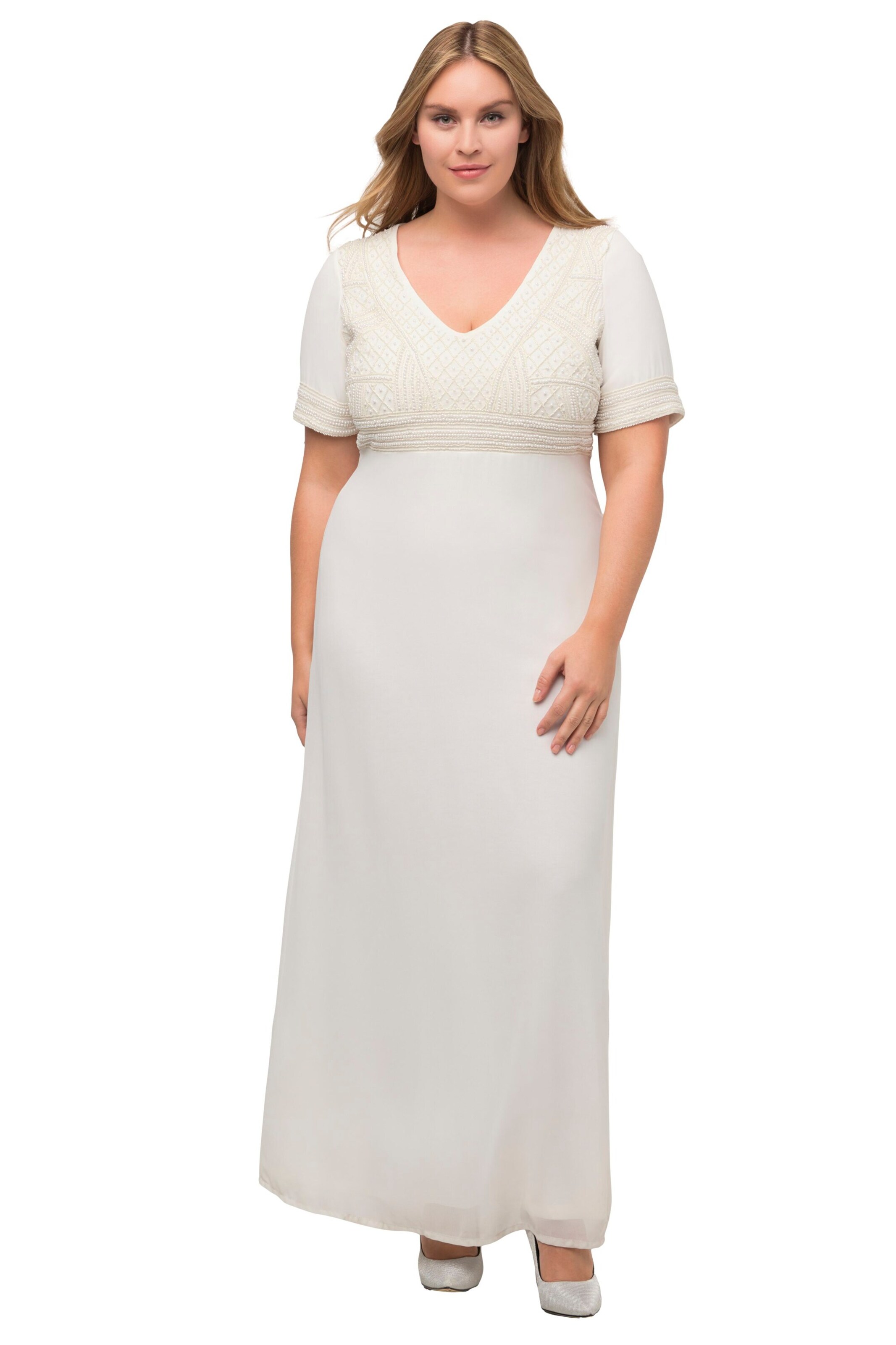 Ulla Popken Jurk in Wit: voorkant