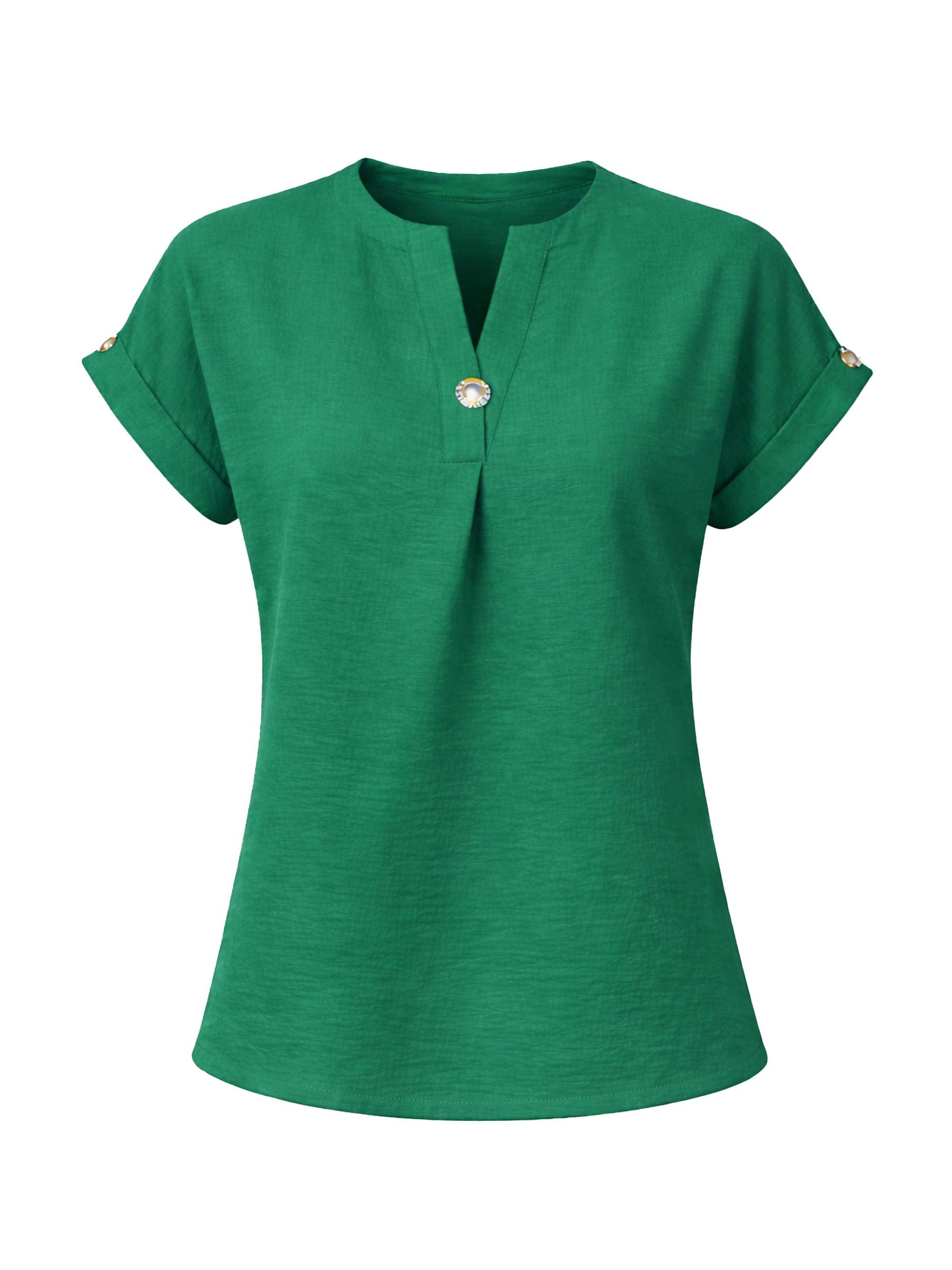 REGINA FASHION Bluza 'Blouse with button' | zelena barva: sprednja stran