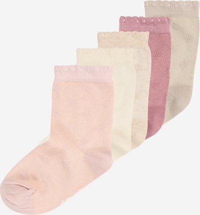 Kojinės iš MINYMO, spalva – smėlio spalva / kremo / gelsvai pilka spalva / rožių spalva / rausvai raudona, Prekių apžvalga