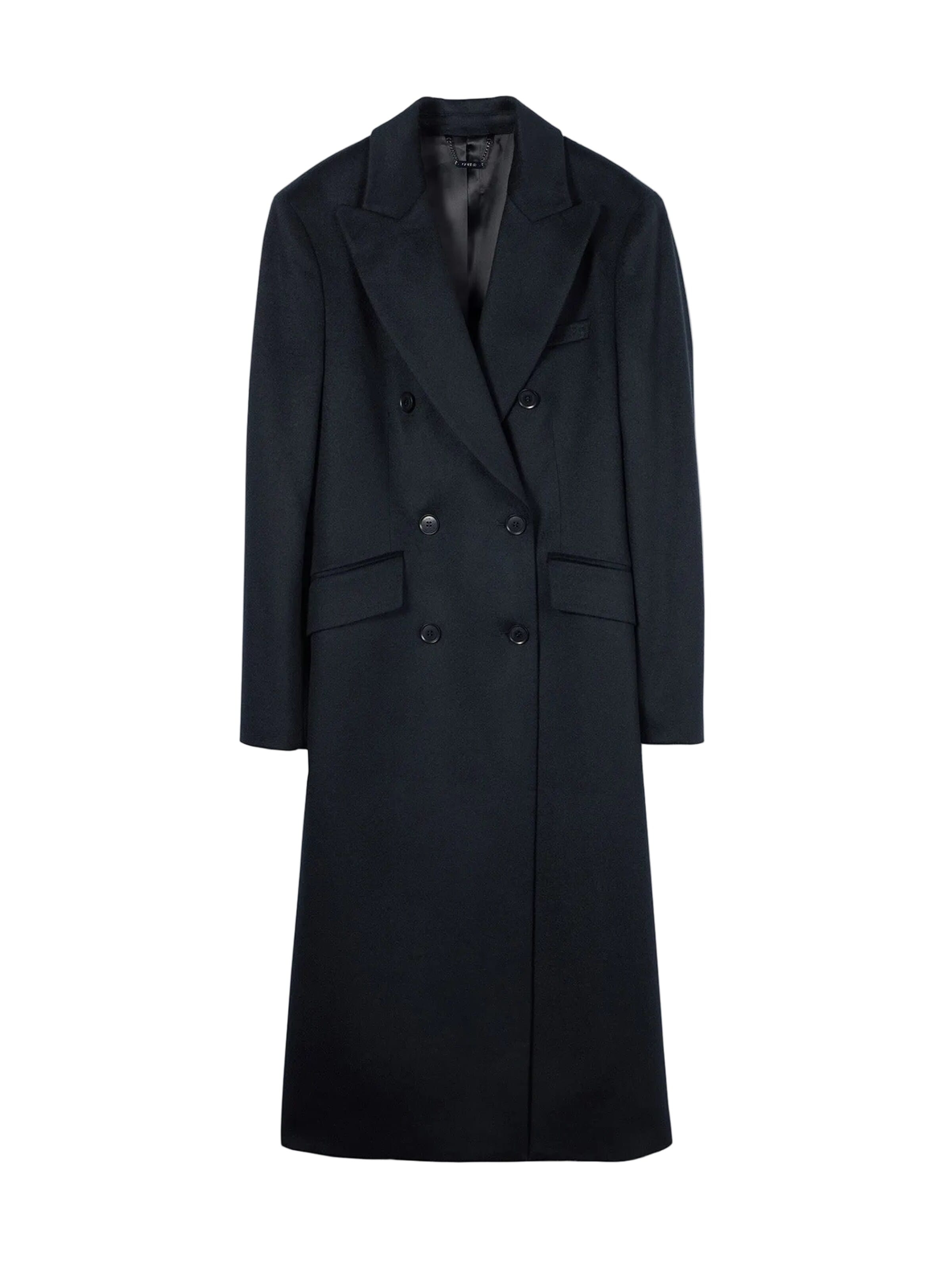 Cappotto di mezza stagione 'Double-Breasted Long Coat' di GOBI Cashmere in nero: frontale