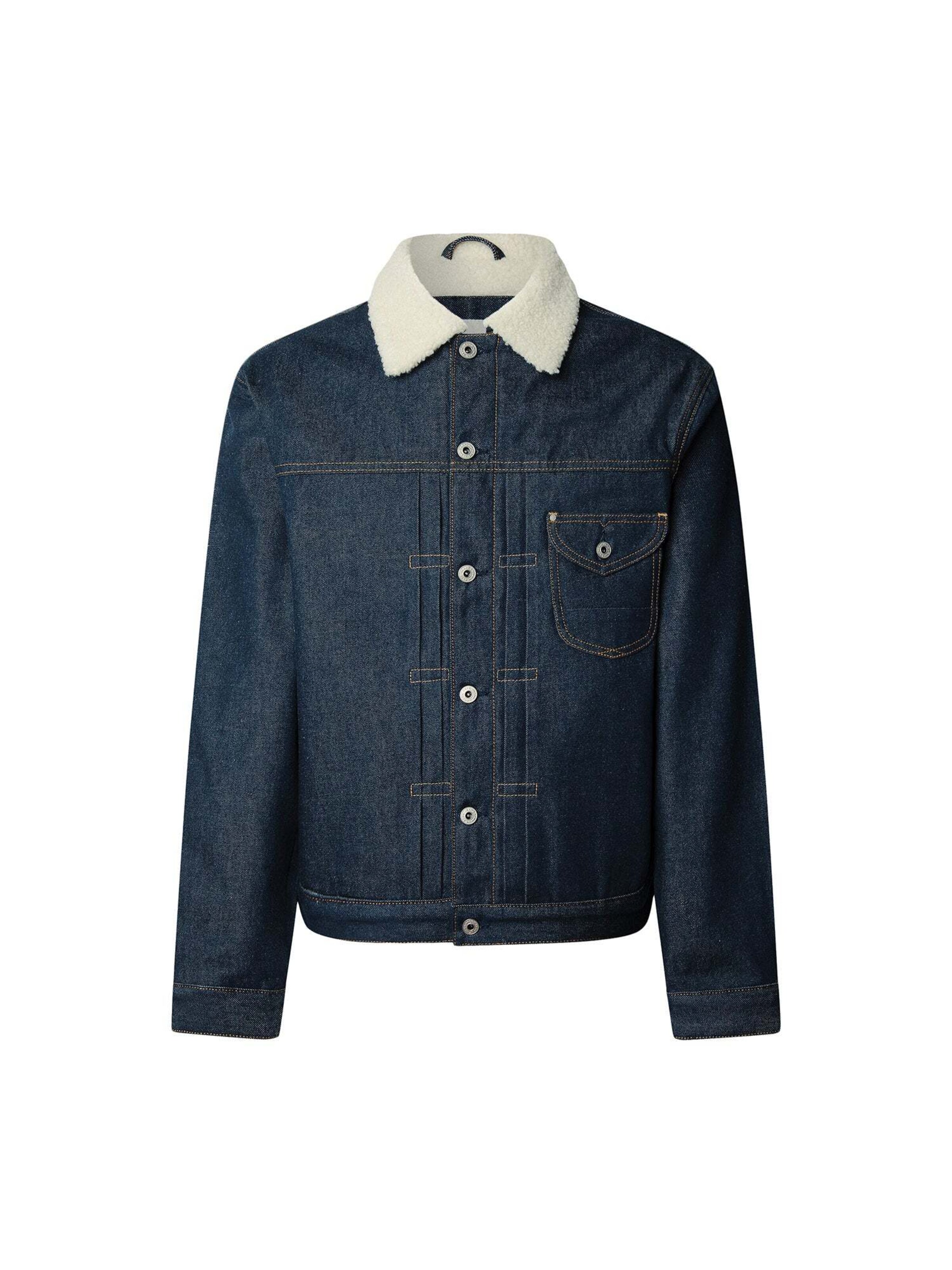 Pepe Jeans Tussenjas 'JKT HORSHAM BORG RINSE ' in Blauw: voorkant