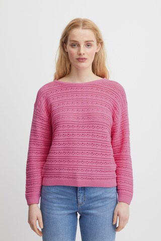 Pull-over 'MARION' ICHI en rose : devant