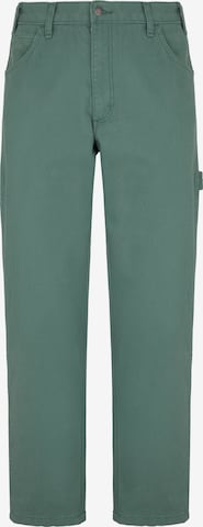 DICKIES - Regular Calças cargo 'CARPENTER' em verde: frente