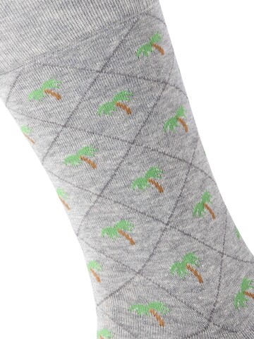 BURLINGTON Socks 'Palm Tree' in Grey