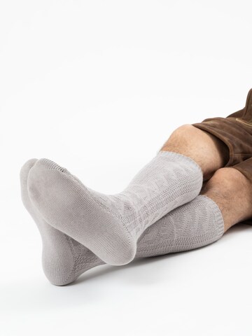 HerzSticht Traditional socks 'Bergdistel' in Grey