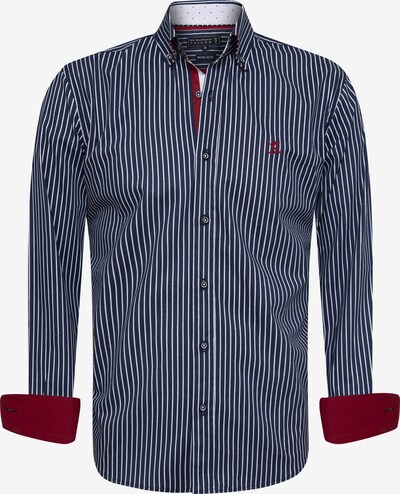 Sir Raymond Tailor Overhemd 'Macher' in de kleur Navy / Kersrood / Wit, Productweergave