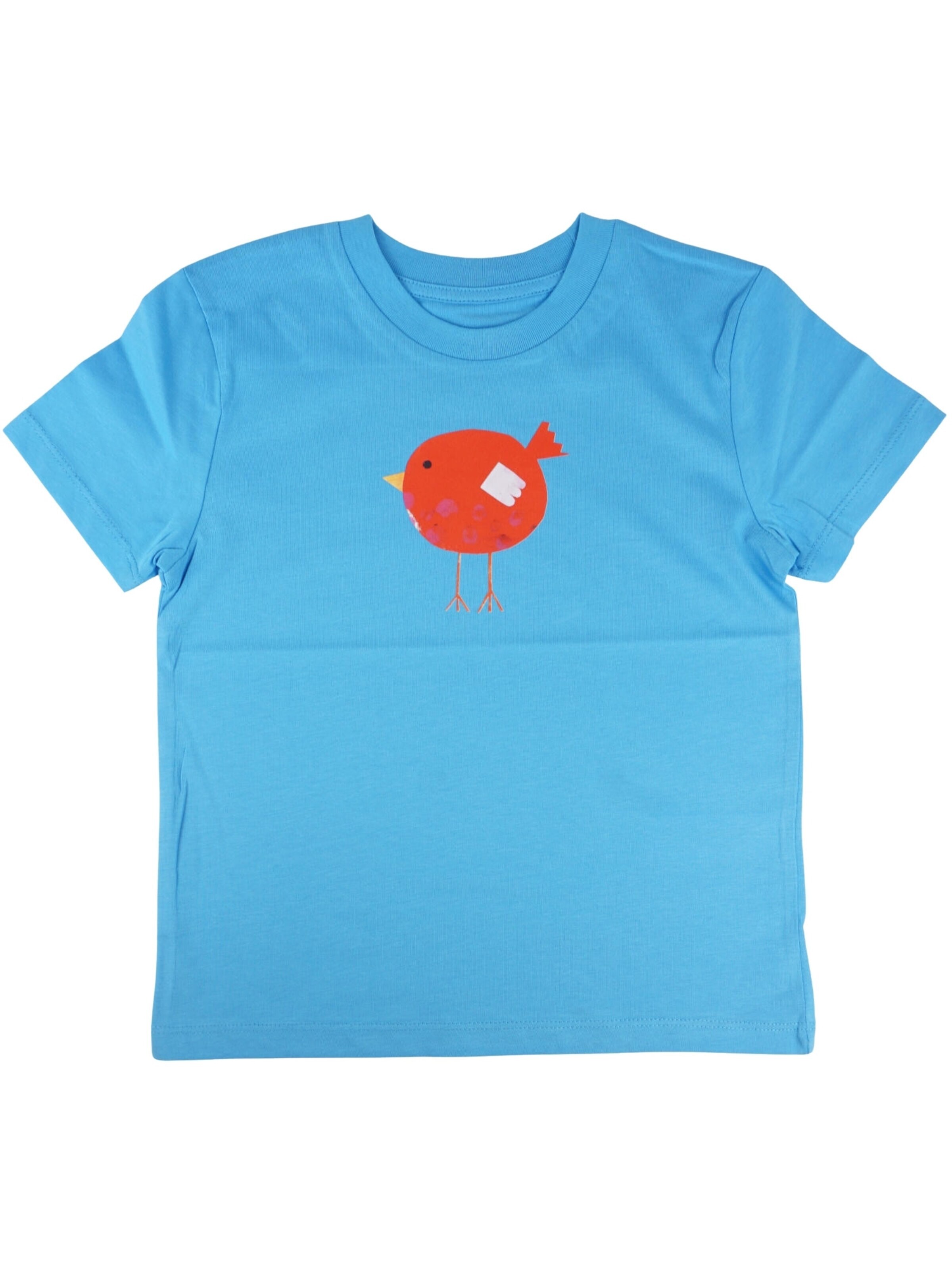 MelaDi Shirt 'Roter Vogel'‌‌‌‌‌‌‌ in Blau: Vorderseite