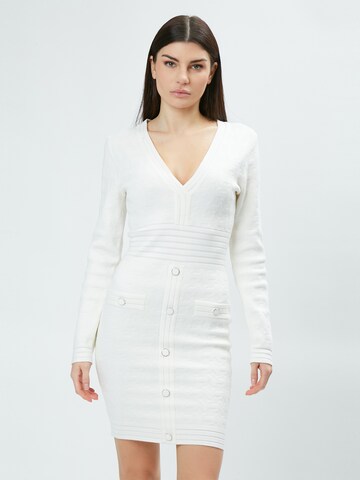 Influencer Knit dress in White: front