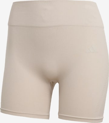 smėlio ADIDAS PERFORMANCE Siauras Sportinės kelnės 'Essentials': priekis