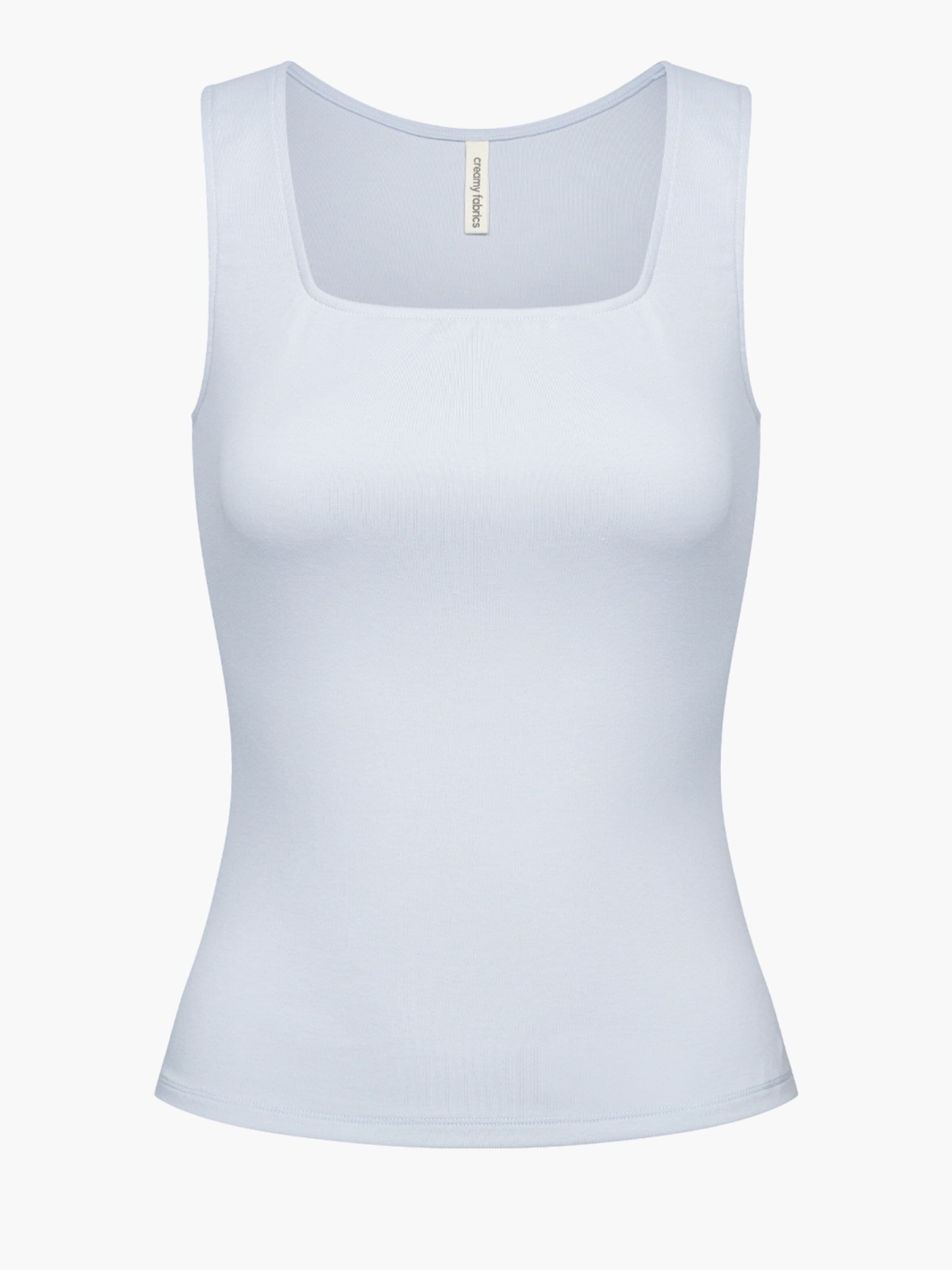 cfab (formerly creamy fabrics) Top 'Cotton Tanktop mit eckigem Ausschnitt' in XS in Light blue, Item view