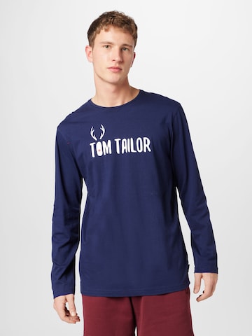 TOM TAILOR Onderhemd in Blauw: voorkant