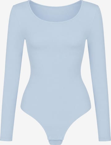 Body modellante 'Longsleeve Sculpting Bodysuit with String' di cfab in blu: frontale